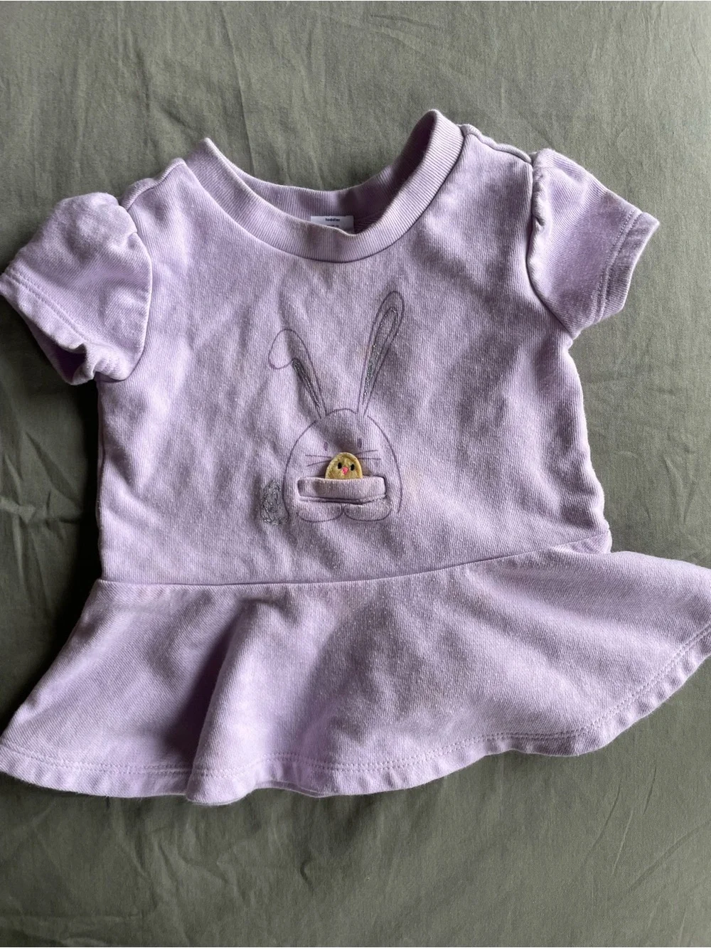 [baby gap] TWO Peplum Toddler Tops: Easter Bunny + Floral Girl